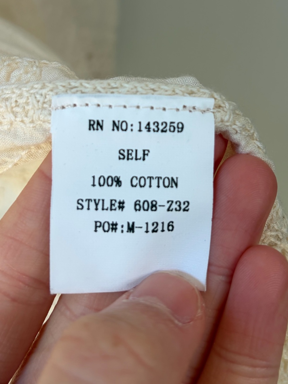 ORIGAMI By Vivian Ivory Cream Crochet Floral Embroidered Kimono Piece Size M/L - Picture 4 of 8